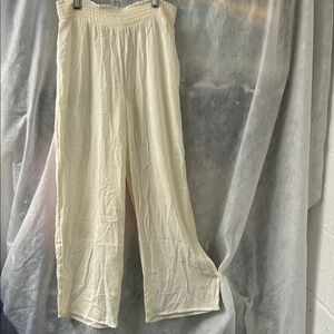 Girls’ large 10/12 cream ribbed crepe swim coverup pants